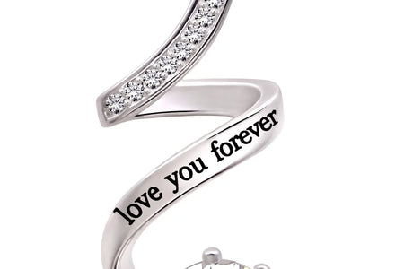 Jewelry Sterling Silver "Love You Forever" Cubic Zirconia Pendant Necklace