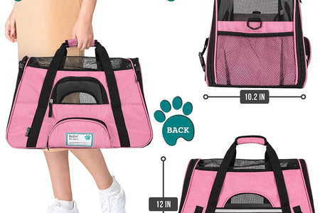 Airline Approved Pet Carrier for Cat, Soft Sided Dog Carrier for Small Dogs, Cat Travel Supplies Accessories for Indoor Cats, Ventilated Pet Carrying Bag Medium Large Kitten Puppy, Large Pink