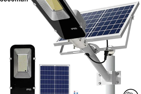 200W Powerful Solar Light Outdoor Solar Street Light 6000Mah Waterproof Automatic Dusk to Dawn Street Light for Garage Garden