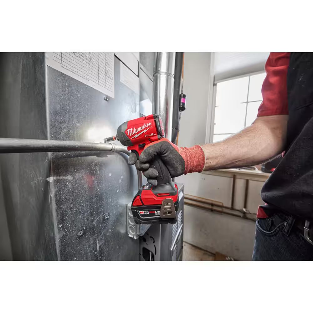 M18 FUEL 18-Volt Lithium-Ion Brushless Cordless 1/4 In. Hex Impact Driver and 4-1/2 In./5 In. Grinder with Paddle Switch