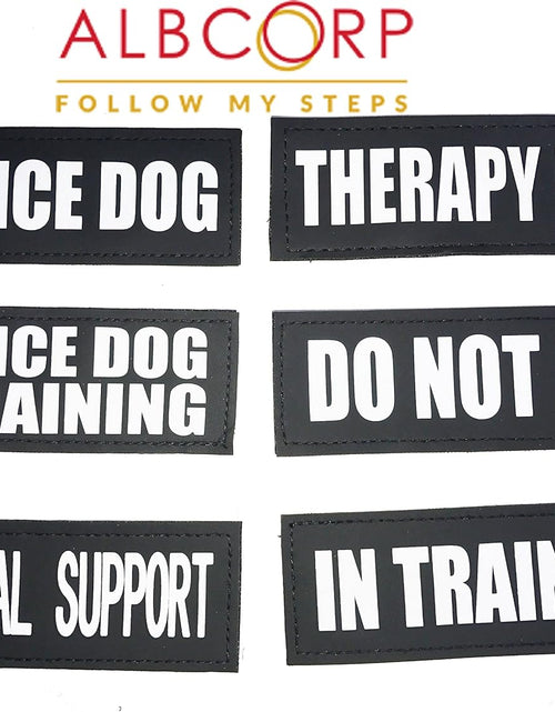 Load image into Gallery viewer, Reflective Service Dog in Training Patches with Hook Backing for Service Animal Vests /Harnesses Large (6 X 2) Inch
