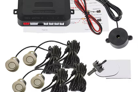 SINOVCLE 4 Sensors Buzzer 22Mm Car Parking Sensor Kit Reverse Backup Radar Sound Alert Indicator Probe System 12V Free Shipping