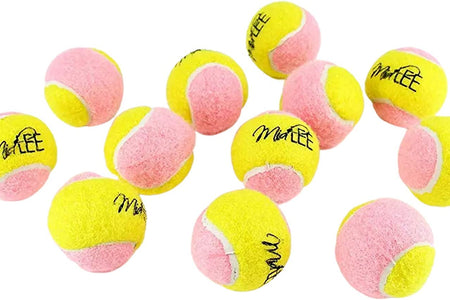 X-Small Dog Tennis Balls 1.5" Pack of 12- Puppy Mini Fetch Pet Little Tennis Balls -Yellow/Pink