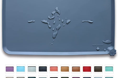 -Waterproof Pet Feeding Mats with High Lips - Multiple Size and Colors for Dogs, Cats & Others-G